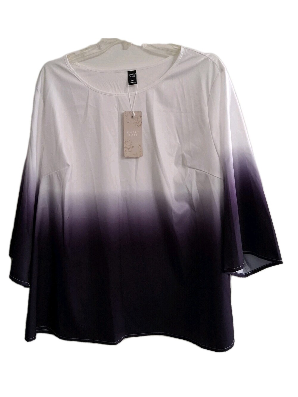 Women’s  Ombré Purple/White Top NWT, Emery Rose Brand